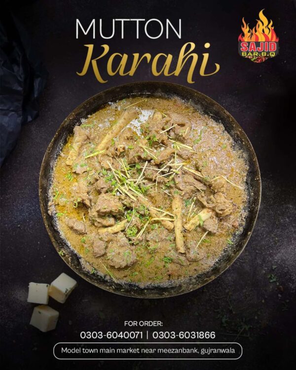 Mutton Karahi (Black Pepper)